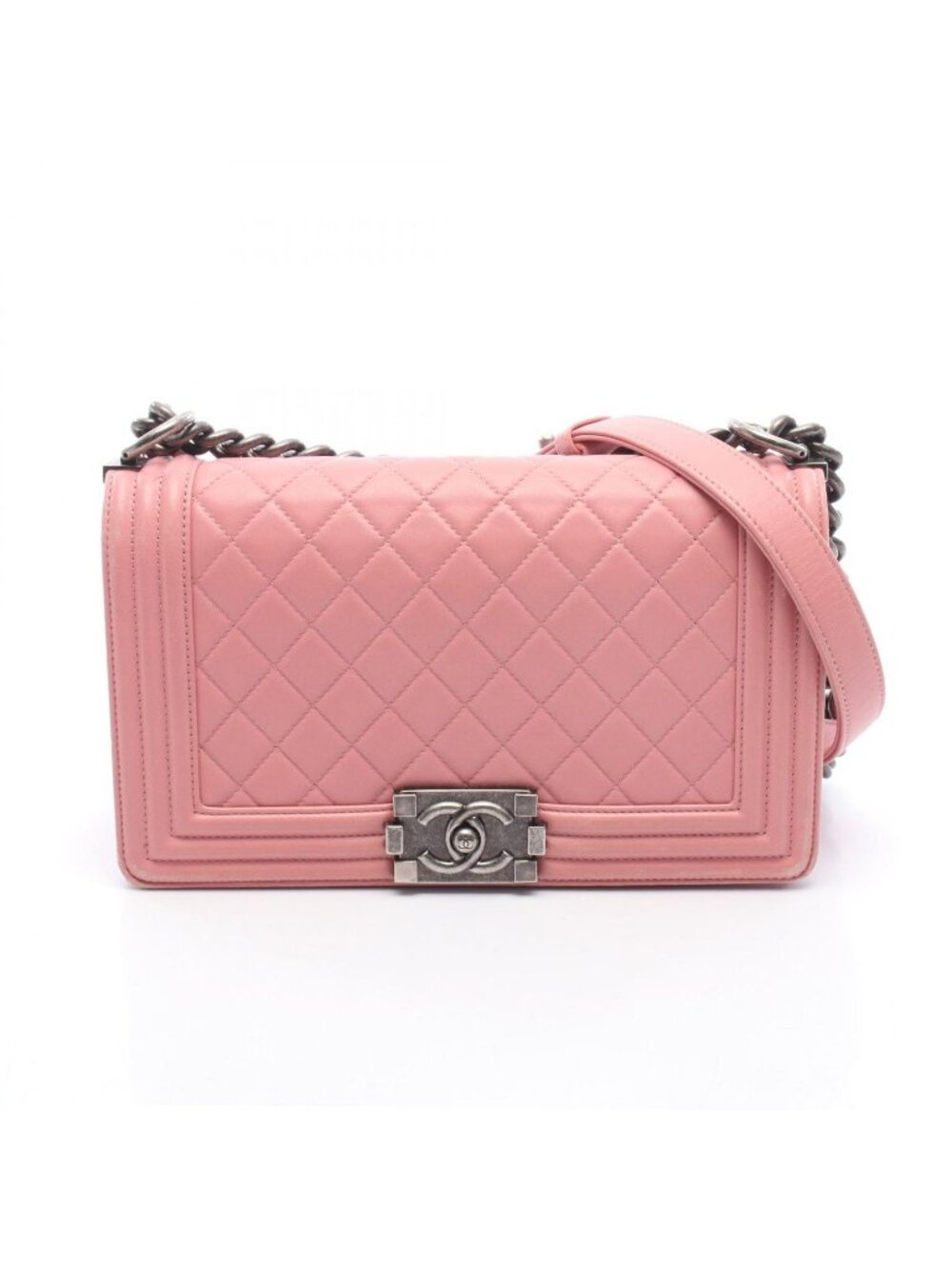 Chanel Shoulder Bag Pink Lambskin Chain